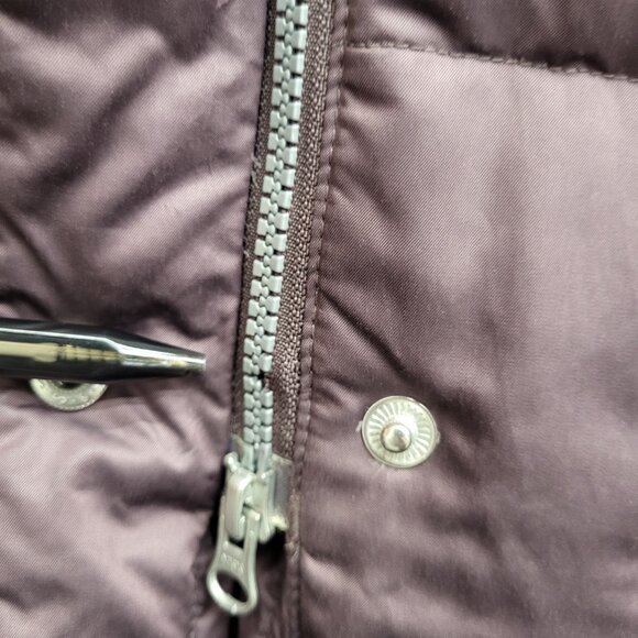 Eddie Bauer Purple Goose Down Puffer Long Coat EB550 Fill Power Size Small Hood - Picture 10 of 10